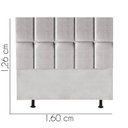 Ver imagem 2 de Cabeceira Poliana Cama Box Casal 160 Cm Suede Cinza Claro