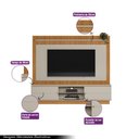 Ver imagem 3 de Estante Home 215cm Valdivia para Tv até 75 Nature/Off White G77 - Gran Belo