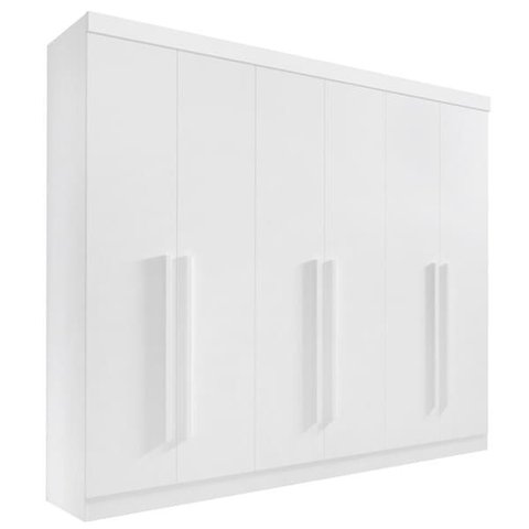 Guarda Roupa Casal 6 Portas 6 Gavetas - Da Vinci Plus-Branco - Móveis D'Doro
