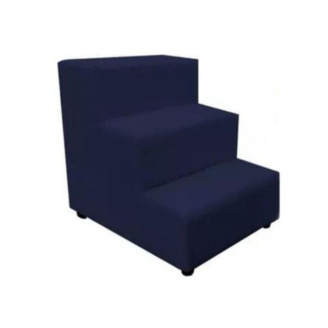 Escada Escadinha Pet Cachorro 3 Degraus Rampa Suede Dog:azul Marinho