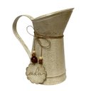 Ver imagem 3 de Vaso Jarro Decor de Metal Rústico Bege Plaquinha Vida 19,5cm