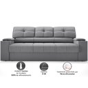 Ver imagem 4 de Sofá com Porta Copos Retrátil e Reclinável Tom 2,05m Velosuede - Netsofas - Cinza