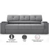 Sofá com Porta Copos Retrátil e Reclinável Tom 2,05m Velosuede - Netsofas - Cinza - 4