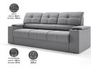 Ver imagem 2 de Sofá com Porta Copos Retrátil e Reclinável Tom 2,05m Velosuede - Netsofas - Cinza