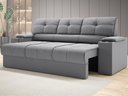 Ver imagem 1 de Sofá com Porta Copos Retrátil e Reclinável Tom 2,05m Velosuede - Netsofas - Cinza