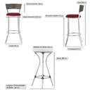 Ver imagem 2 de Jogo de Mesa Bistrô com Tampo de Vidro Redondo 4 Banquetas em Alumínio e Fibra Sintética Argila