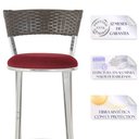 Ver imagem 3 de Jogo de Mesa Bistrô com Tampo de Vidro Redondo 4 Banquetas em Alumínio e Fibra Sintética Argila