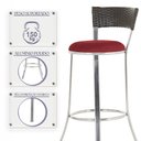 Ver imagem 4 de Jogo de Mesa Bistrô com Tampo de Vidro Redondo 4 Banquetas em Alumínio e Fibra Sintética Argila