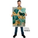 Ver imagem 2 de Kit Quadro Decorativo 3 Telas Canvas Flores em Pinceladas Tacolado Moldura Flutuante 4,5cm Madeira 6