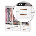 Ver imagem 5 de Guarda-roupa Solteiro Denver 6 Portas 6 Gavetas Branco - Carioca Móveis