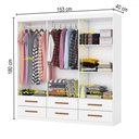Ver imagem 4 de Guarda-roupa Solteiro Denver 6 Portas 6 Gavetas Branco - Carioca Móveis
