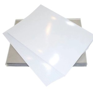Filme Adesivo Branco Glossy À Prova D'água 135g A4 210mmx297mm com Brilho 10 Folhas