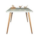 Ver imagem 1 de Mesa de Jantar Pés Palito 4 Lugares Retangular MDF Laqueado 120x70cm Off White Decoraper