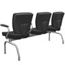 Cadeira Longarina 3 Lugares Aeroporto Recepção Cromado Baixa Flexi P03 Poliéster preto - lyam Lyam D - 5