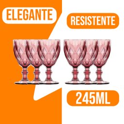 Conjunto de Taças Diamond 245ml:roxo - 3