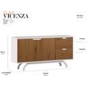 Ver imagem 3 de Aparador Buffet Vicenza Off White Cinamomo - New Ceval