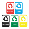 Kit 5 Placas Sinalização Reciclagem Coleta Seletiva 20x13 cm - 1