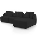 Ver imagem 6 de Sofá 4 Lugares com Chaise Direito Sala Living 288cm Arlo F04 Veludo Preto - Lyam Decor