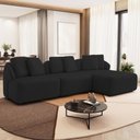 Ver imagem 1 de Sofá 4 Lugares com Chaise Direito Sala Living 288cm Arlo F04 Veludo Preto - Lyam Decor