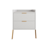 Kit 2 Mesas de Cabeceiras Retrô com 2 Gavetas Asher 45cm - Branco - 3