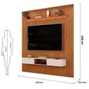 Ver imagem 3 de Painel Trento para TV com Bancada 223 Ripado Freijó Off White com LED- DJ Móveis