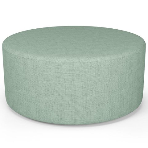 Puff Redondo Orgânico para Living 90cm Lola W01 Linho Verde Menta - Lyam Decor
