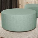 Ver imagem 2 de Puff Redondo Orgânico para Living 90cm Lola W01 Linho Verde Menta - Lyam Decor