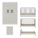 Ver mais imagens de Quarto de Bebê Completo com Berço Americano 3 em 1 Colchão Teddy Multimóveis Mp4664 Branco/off
