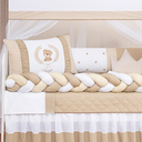 Ver imagem 2 de Kit Berço Trança Ursinho Marinho Menino 11 Peças com Saia:caqui