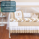 Ver imagem 6 de Kit Berço Trança Ursinho Marinho Menino 11 Peças com Saia:caqui