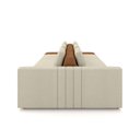 Ver imagem 6 de Sofá Ilha com Encosto e Almofadas Móveis Olimpo 335cm Modulado Linho/pu Bege/caramelo G45 - Gran Bel