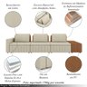Sofá Ilha com Encosto e Almofadas Móveis Olimpo 335cm Modulado Linho/pu Bege/caramelo G45 - Gran Bel - 3