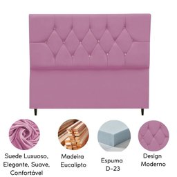 Cabeceira Solteiro Cama Box Estofada 90 Cm Suede Bela Rosa - 4
