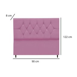 Cabeceira Solteiro Cama Box Estofada 90 Cm Suede Bela Rosa - 3