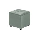 Ver imagem 3 de Kit 2 Puff Baú Decorativo Cristal 40x40 Estofado em Veludo Cinza