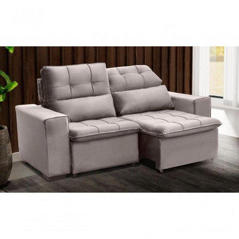 Sofá Retrátil e Reclinável 150 Cm Classic Veludo Castor