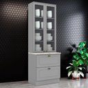 Ver imagem 2 de Cristaleira 2 Portas 2 Gav 72 Cm C357 Americana Cinza Calcare Henn