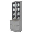 Ver imagem 1 de Cristaleira 2 Portas 2 Gav 72 Cm C357 Americana Cinza Calcare Henn
