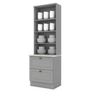 Ver imagem 4 de Cristaleira 2 Portas 2 Gav 72 Cm C357 Americana Cinza Calcare Henn