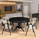 Ver imagem 7 de Conjunto Mesa de Jogos Carteado Bellagio Tampo Reversível e 6 Cadeiras Madeira Poker Base Estrela Pu
