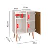 Aparador Retrô Nala Com Adega 1 Porta- Cal Móveis - Off White / Ripado - 3
