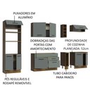 Ver imagem 5 de Armário de Cozinha Completa 290cm Rustic/Cinza Agata Madesa 01