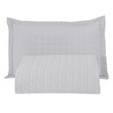 Ver imagem 1 de Kit Cobre Leito Colcha Bellini Solteiro Dupla Face Percal 300 Fios Textura Matelassê - Branco