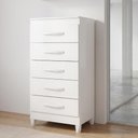 Ver imagem 1 de Cômoda Esmeralda 5 Gavetas Branco - Móveis Albatroz