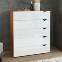 Ver imagem 1 de Cômoda Porto 5 Gavetas Freijó/branco - Politorno