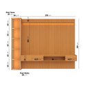 Ver imagem 3 de Painel para TV até 84 Polegadas Ripado LED com Vidro Reflecta Cristaleira 100% MDF 219CMX269CM Vitoria Regia Yescasa Nature