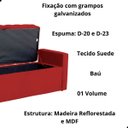 Ver imagem 4 de Kit Cabeceira e Calçadeira Baú Emma Suede Casal 140 Cm