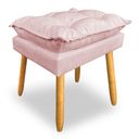 Ver imagem 2 de Puff Decorativo Opala Suede Rosa Bebê Pés Palito Dal Poz Estofados