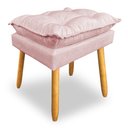 Ver imagem 2 de Puff Decorativo Opala Suede Rosa Bebê Pés Palito Dal Poz Estofados