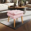 Ver imagem 1 de Puff Decorativo Opala Suede Rosa Bebê Pés Palito Dal Poz Estofados